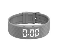 e-vibra Montre avec alarme vibrante, bracelet d'apprentissage de la propreté, montre rechargeable avec 15 alarmes quotidiennes, gris, Large