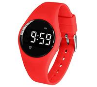 e-vibra Montre d'alarme vibrante, montre de rappel médical imperméable Wake Up Watch avec minuterie et 15 alarmes quotidiennes. (Red)