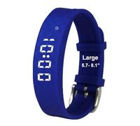 e-vibra Montre d'apprentissage de la propreté - Bracelet d'alarme vibrant silencieux rechargeable - Montre de rappel médical - avec minuterie et 15 alarmes quotidiennes (bleu roi, taille L), bleu
