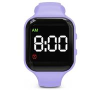e-vibra Montre d'apprentissage de la propreté étanche rechargeable avec alarme vibrante et réveil silencieux - avec serrure, violet, Moderne