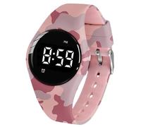 e-vibra Montre vibrante résistante à l'eau avec alarme et rappel médical silencieuse - avec minuterie et 15 alarmes quotidiennes (rose camouflage)
