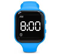 e-vibra Montre vibrante résistante à l'eau - Bracelet de réveil silencieux - Avec minuterie et 15 alarmes quotidiennes (bleu)