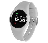 e-vibra résistant à l'eau Vibration réveil Montre de Charge 15 réveil Montre avec écran de Verrouillage comme Une Montre d'entraînement de Toilette (Grey Round)