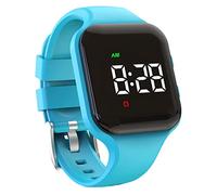 e-vibra résistant à l'eau Vibration réveil Montre de Charge 15 réveil Montre avec écran de Verrouillage comme Une Montre d'entraînement de Toilette (Blue Square)