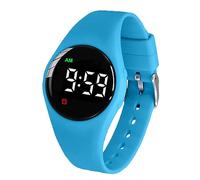 e-vibra résistant à l'eau vibration réveil montre de charge 15 réveil montre avec écran de verrouillage comme une montre d'entraînement de toilette (Blue Round)