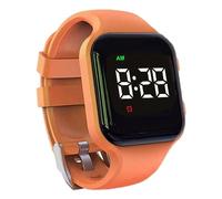 e-vibra résistant à l'eau vibration réveil montre de charge 15 réveil montre avec écran de verrouillage comme une montre d'entraînement de toilette (Orange Square)