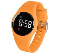 e-vibra résistant à l'eau Vibration réveil Montre de Charge 15 réveil Montre avec écran de Verrouillage comme Une Montre d'entraînement de Toilette (Orange Round)