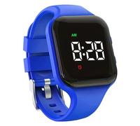 e-vibra résistant à l'eau vibration réveil montre de charge 15 réveil montre avec écran de verrouillage comme une montre d'entraînement de toilette (Navy Blue Square)