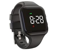 E-Vibra Réveil Résistant à l'Eau avec Vibration et Écran de Verrouillage - Montre de Charge 15 pour Entraînement et Toilette (Black Square)