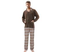 e.VIP® - OREST 201 Pyjama en Coton pour Homme - Marron - M