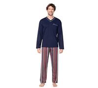 e.VIP Pyjama long pour homme Olaf 199 100 % coton, Marine/bordeaux., M