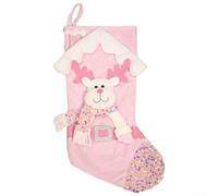 E-W86 Chaussette de Noël en tissu pour suspendre sur une cheminée ou un arbre et contenir des friandises et des jouets de vacances