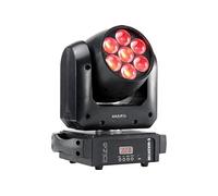 Ibiza - E-WASH100 - Lyre Spot ZOOM + WASH à 7 LEDs RGBW 4-EN-1 multicolore- 14/16 canaux DMX - Plateau rotatif - Effet WASH - Soirée, fête, spectacle, événement