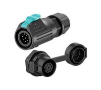 E-WeiChat EW-LP12 Connecteur industriel étanche IP68 Branchement connecteur aéronautique Connecteur circulaire en plastique PBT Connecteur électrique M12 2-8 Broches Prise à filetage (8 Broches)