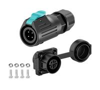 E-WeiChat EW-LP12 Connecteur industriel étanche IP68 Branchement connecteur aéronautique Connecteur circulaire en plastique PBT Connecteur électrique M12 2-8 Broches Prise à bride (4 Broches)