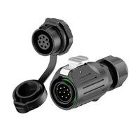 E-WeiChat EW-LP16 Connecteur industriel étanche IP68 Branchement connecteur aéronautique Connecteur circulaire en plastique PBT Connecteur électrique M16 2-9 Broches Prise à filetage (8 Broches)
