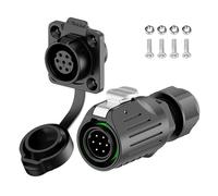 E-WeiChat EW-LP16 Connecteur industriel étanche IP68 Branchement connecteur aéronautique Connecteur circulaire en plastique PBT Connecteur électrique M16 2-9 Broches Prise d'attache (7 Broches)