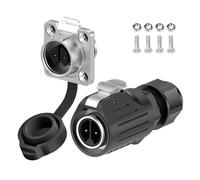E-WeiChat EW-LP16 Connecteur industriel étanche IP68 Branchement connecteur aéronautique Connecteur circulaire anti-interférence Connecteur électrique M16 2-9 Broches Prise à bride (2 Broches)