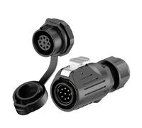 E-WeiChat EW-LP16 Connecteur industriel étanche IP68 Branchement connecteur aéronautique Connecteur circulaire en plastique PBT Connecteur électrique M16 2-9 Broches Prise à filetage (9 Broches)