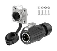 E-WeiChat EW-LP16 Connecteur industriel étanche IP68 Branchement connecteur aéronautique Connecteur circulaire anti-interférence Connecteur électrique M16 2-9 Broches Prise à bride (9 Broches)