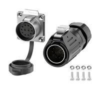 E-WeiChat EW-LP24 Connecteur industriel étanche IP68 Branchement connecteur aéronautique Connecteur circulaire anti-interférence Connecteur électrique M24 2-24 Broches Prise d'attache (12 Broches)