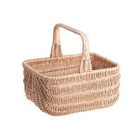 e-wicker 24 Panier de course en osier,grand panier rectangulaire à garnir, panier déco,basket (Naturel)
