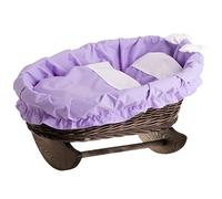 e-wicker24 Alles aus Weide Berceau en Osier Gris, lit Poupee, Berceau à Bascule en Bois (Violet)