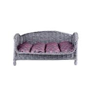 e-wicker24 Alles aus Weide Panier pour animaux de compagnie - Panier en osier pour chien et chat - Avec coussin doux - Chaise longue pour animaux de compagnie - Panier pour chien - Lit pour chat