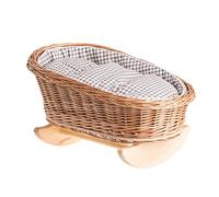 e-wicker24 Berceau en Osier, lit Poupee, Berceau à Bascule en Bois