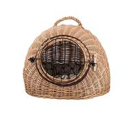 e-wicker24 Cage en Osier, Corbeille, Panier de Transport en Osier Naturel pour Chat et Chien (50 x 40 H:44, Naturel_Beige)