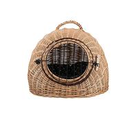 e-wicker24 Cage, Panier de Transport en Osier Naturel XL pour Chat et Petit Chien (50 x 40 H:44, Naturel_Noir)