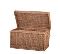 e-Wicker24 Coffre en osier,malle en osier, grand panier,corbeille,malle de rangement en osier buff (70x43 H44, Naturel)