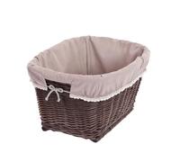 e-wicker24 Corbeille à linge en osier, Panier de rangement,Panier rectangle en osier doublure en tissu, panier maison, panier en osier (Brun)