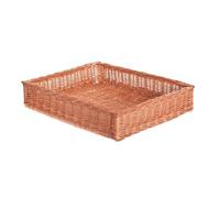 e-wicker24 Corbeille de rangement, Panier en osier pour présenter la viennoiserie,Corbeille de présentation Plateau,caisse,Panier d'osier clair rectangulaire (40x30 h12, Naturel)