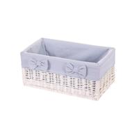 e-wicker24 Corbeille en osier blanc,panier en osier,c orbeille de rangement, boite (50x30 H22, Blanc)
