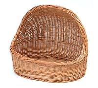 e-wicker24 Corbeille en osier, Niche pour Chien et Chat, Panier Maison Ovale sans Coussin (Naturel)