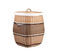 e-wicker24 Panier à linge en osier, coffre, malle,corbeille carré en osier naturel et coloré avec doublure (40x40 H53, Naturel avec Doublure)