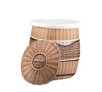 e-wicker24 Panier à linge en osier, coffre, malle,corbeille carré en osier naturel et coloré avec doublure (50x50 H63, Naturel avec Doublure)