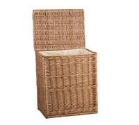 e-wicker24 Panier à linge en osier tressé pour ranger des objets et comme panier à linge ou à jouets, armoire à linge, bac à linge, en osier tressé (52 x 40 cm, hauteur 60, avec insert en tissu)