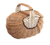 e-wicker24 Panier de Course en Osier,Grand Panier rectangulaire à garnir en Osier, Panier Pique-Nique, (Naturel_fermé)