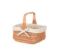 e-wicker24 Panier de course en osier,grand panier rectangulaire à garnir, panier déco,cabas en osier (Naturel_avec doublure)