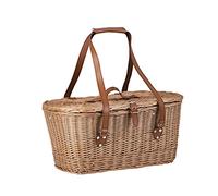 e-wicker24 Panier de Pique-Nique en Osier XXL avec Couvercle - Grand Panier de Rangement pour Fruits et légumes - Panier à provisions - Panier à Repas tressé