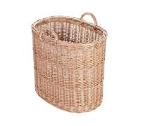 e-wicker24 Panier de rangement ovale - panier de transport, corbeille en osier, haut panier, malle en osier (Sans doublure, Naturel)
