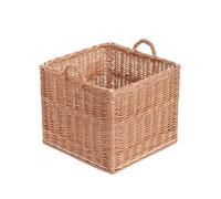 e-wicker24 Panier en osier, corbeille,box carré, boite de rangement, panier à bûches en osier, panier de rangement (Panier carré)