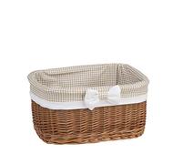 e-wicker24 Panier en osier,corbeille de rangement,coffret,boîte cadeau de mariage, baptême, baby shower.. (Naturel)