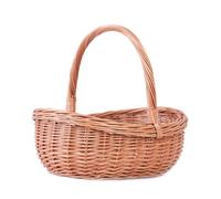 e-wicker24 Panier en osier naturel avec anse, gondole,basket ovale de courses, panier à provisions (Naturel)