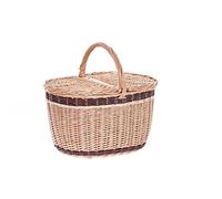 e-wicker24 Panier Pique-Nique en Osier Naturel 3 Tons, Panier en Osier, Panier Cadeau, Panier de Courses au supermarché, (42x32 H24/40, Naturel)