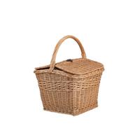 e-wicker24 Panier Pique-Nique en Osier, Panier Picnic, Basket, Corbeille Pique-Nique (40 x 40, H: 30/42, Carrée_poignée Ovale)