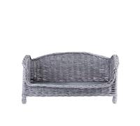 e-wicker24 Panier pour animaux de compagnie, panier pour chien, chat, chaise longue pour animaux, camp pour chien, lit pour chat (gris, 54 x 32 cm, hauteur 25 cm)