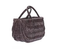 e-wicker24 Panier, sac en osier,sac à main, cabas, basket, corbeille en osier, panier naturel, panier pour femme, (Brun)